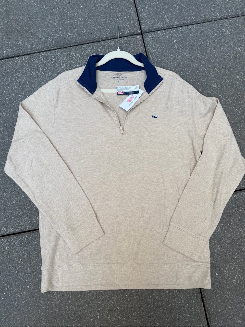 Vineyard Vines Men’s M Broadfield 1/2 Zip Pullover Cappuccino Heather NWT